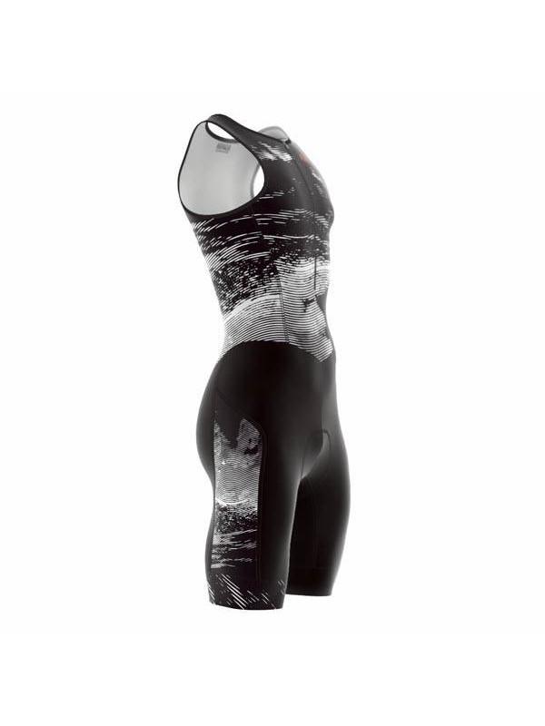Combinaison Triathlon Garçon Sans Manches MY KILOMETRE - Tissu Respirant 80% Polyester/20% élasthanne - UPF 50+ - Poche Arrière - Pour Natation, Vélo, Course - 5